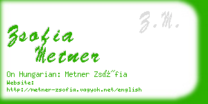 zsofia metner business card